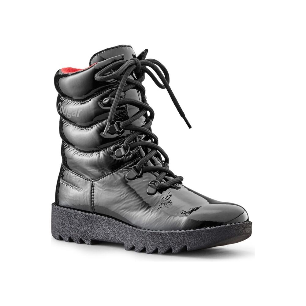 Cougar Original The Pillow Boot in Black Patent Size 8